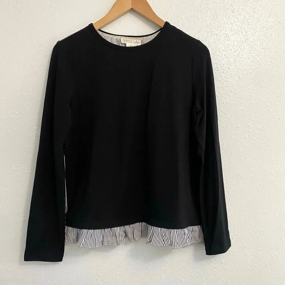 Kate Spade Broom Street Mixed Media Blouse Women Size Small Preppy Office casual